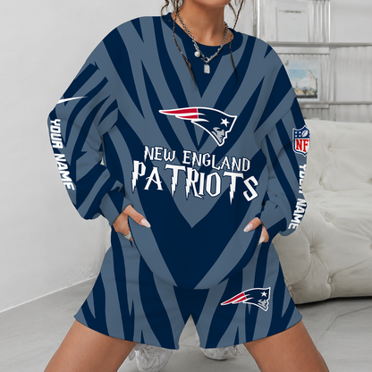 [SPECIAL OFFER] NEW CUSTOMIZED NFL27 NEP NEW ENGLAND PATRIOTS UNISEX SWEATSHIRT & SHORTS SET