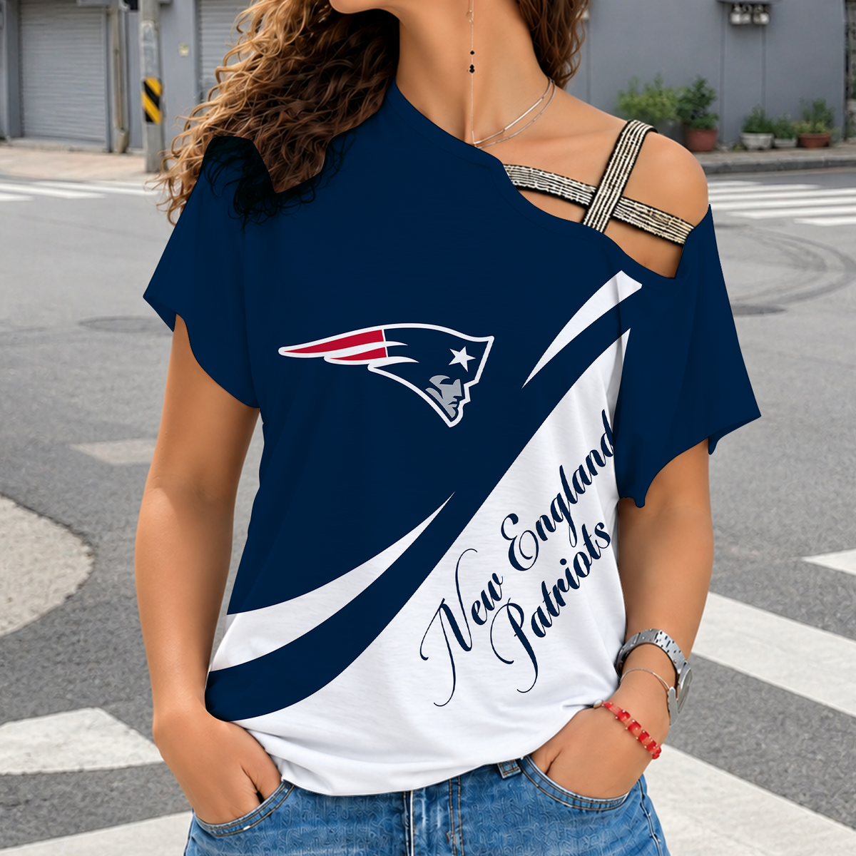 [SPECIAL OFFER] NEW CUSTOMIZED NFL27 NEP NEW ENGLAND PATRIOTS SHOULDER SHIRT