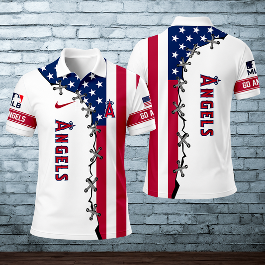 [FLASH SALE] NEW CUSTOMIZED MLB27 LAA LOS ANGELES ANGELS POLO SHIRT