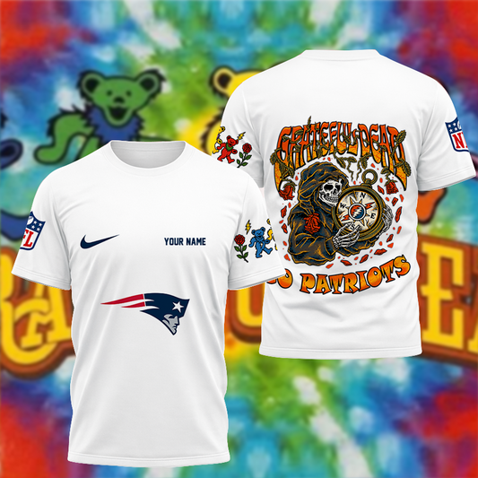 [SPECIAL OFFER] NEW CUSTOMIZED NFL27 NEP NEW ENGLAND PATRIOTS x GRATEFUL DEAD T-SHIRT, HOODIE, ZIP HOODIE