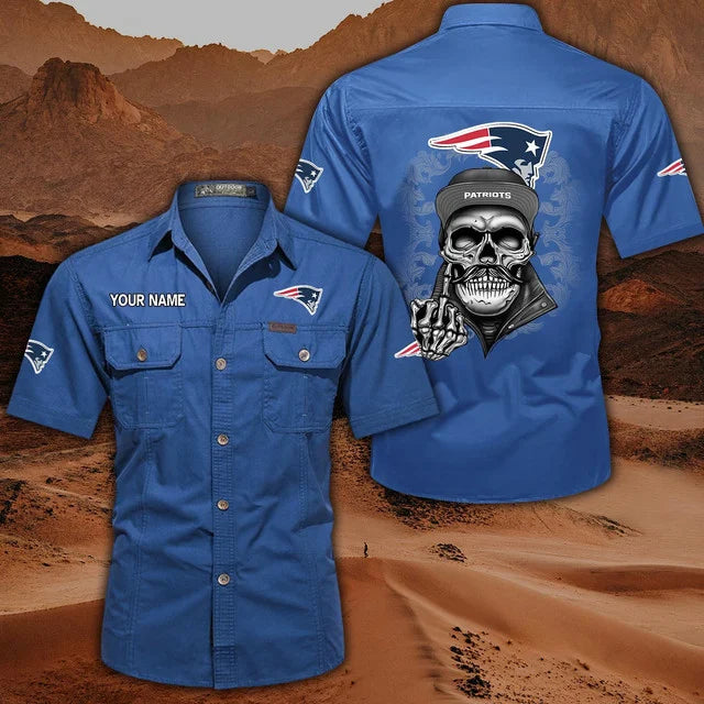 [SPECIAL OFFER] NEW CUSTOMIZED NFL27 NEP NEW ENGLAND PATRIOTS MUTICOLOR MEN'S CARGO SHIRT