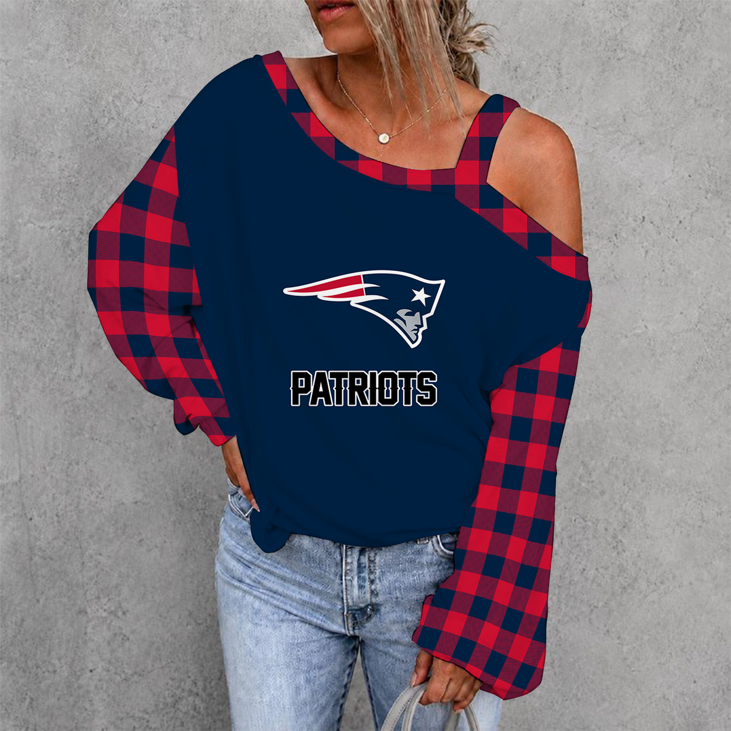 [SPECIAL OFFER] NEW CUSTOMIZED NFL27 NEP NEW ENGLAND PATRIOTS DROP SHOULDER SWEATSHIRT