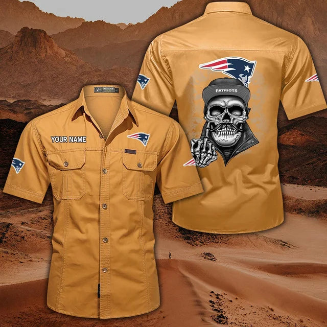 [SPECIAL OFFER] NEW CUSTOMIZED NFL27 NEP NEW ENGLAND PATRIOTS MUTICOLOR MEN'S CARGO SHIRT