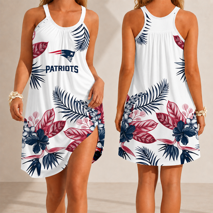[SPECIAL OFFER] NEW CUSTOMIZED NFL27 NEP NEW ENGLAND PATRIOTS CAMISOLE DRESS