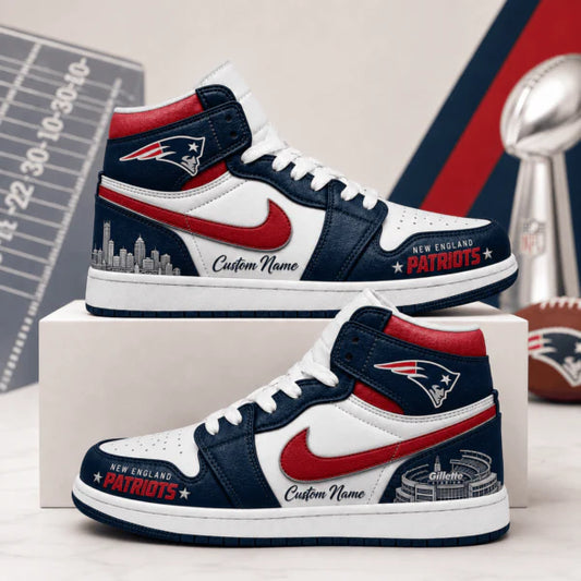 [SPECIAL OFFER] NEW CUSTOMIZED NFL27 NEP NEW ENGLAND PATRIOTS AIR JORDAN 1