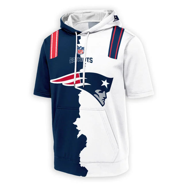 [SPECIAL OFFER] NEW CUSTOMIZED NFL27 NEP NEW ENGLAND PATRIOTS SHORT SLEEVE HOODIE T-SHIRT
