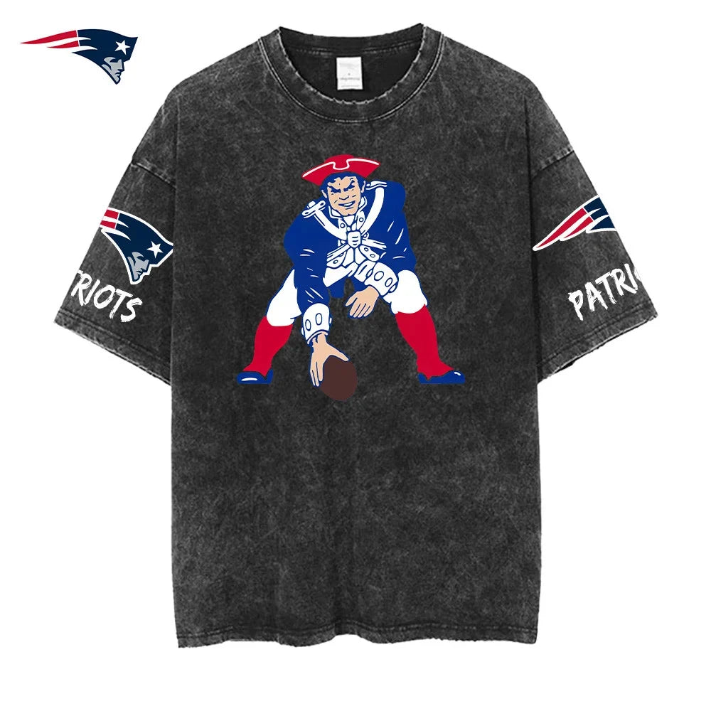 [SPECIAL OFFER] NEW CUSTOMIZED NFL27 NEP NEW ENGLAND PATRIOTS FUNNY MULTICOLOR WASHED TEE