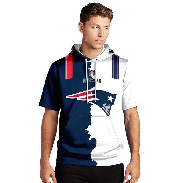 [SPECIAL OFFER] NEW CUSTOMIZED NFL27 NEP NEW ENGLAND PATRIOTS SHORT SLEEVE HOODIE T-SHIRT