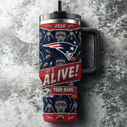 [SPECIAL OFFER] NEW CUSTOMIZED NFL27 NEP NEW ENGLAND PATRIOTS HALLOWEEN  40OZ TUMBLER