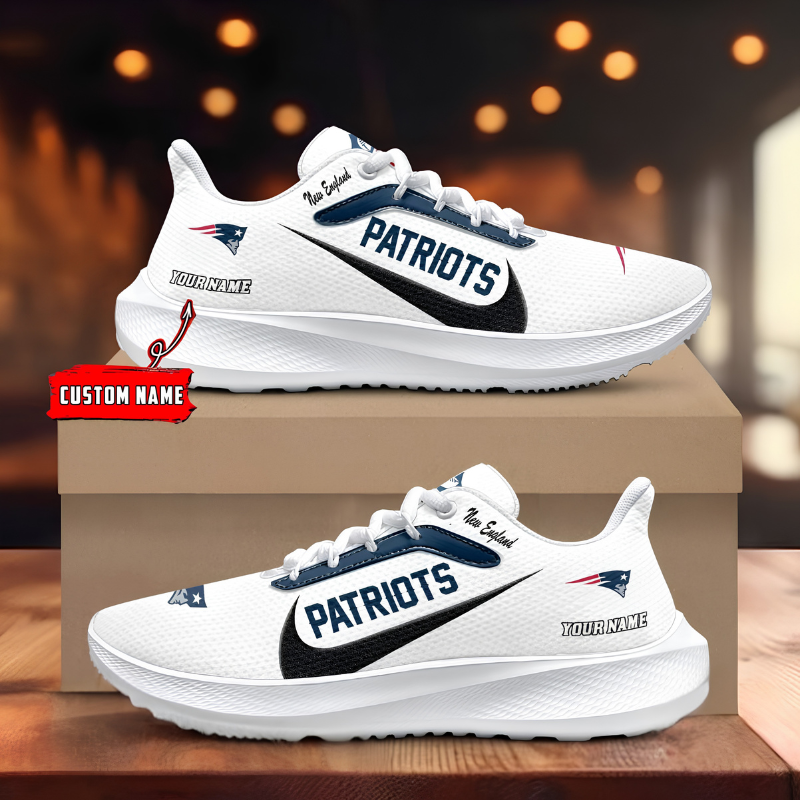 [SPECIAL OFFER] NEW CUSTOMIZED NFL27 NEP NEW ENGLAND PATRIOTS ROAD RUNNING SHOES