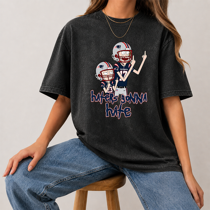 [SPECIAL OFFER] NEW CUSTOMIZED NFL27 NEP NEW ENGLAND PATRIOTS FUNNY MULTICOLOR WASHED TEE