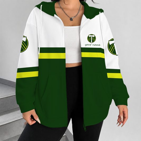 [FAN EXCLUSIVE] NEW CUSTOMIZED MLS27 PLT PORTLAND TIMBERS ZIP HOODIE