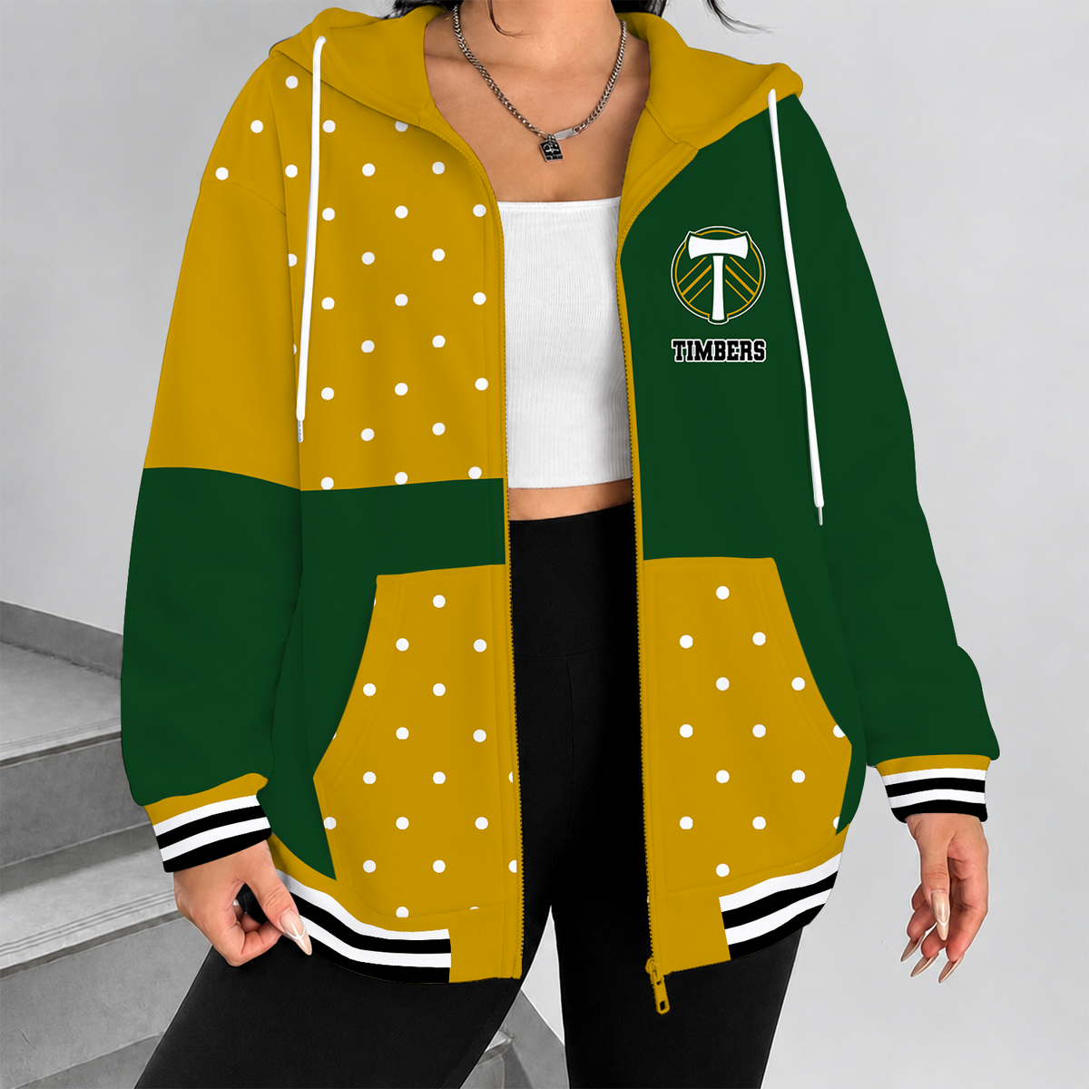 [FAN EXCLUSIVE] NEW CUSTOMIZED MLS27 PLT PORTLAND TIMBERS ZIP HOODIE