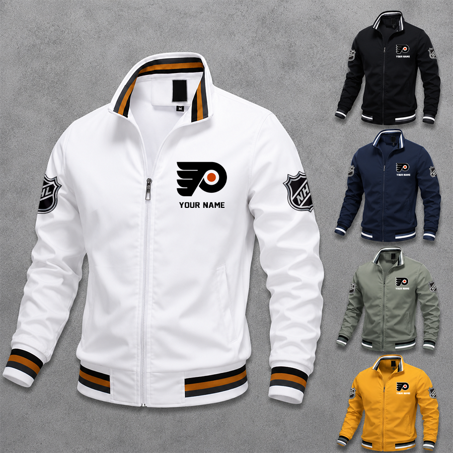[SUPER SALE] NEW CUSTOMIZED NHL27 PPF PHILADELPHIA FLYERS MULTICOLOR MEN'S CASUAL JACKET