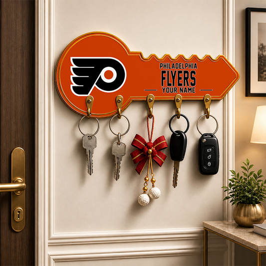 [SUPER SALE] NEW CUSTOMIZED NHL27 BFS PHILADELPHIA FLYERS WALL KEY HOLDER FOR HOME
