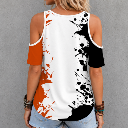 [SUPER SALE] NEW CUSTOMIZED NHL27 PPF PHILADELPHIA FLYERS CRISS CROSS V-NECK TOP