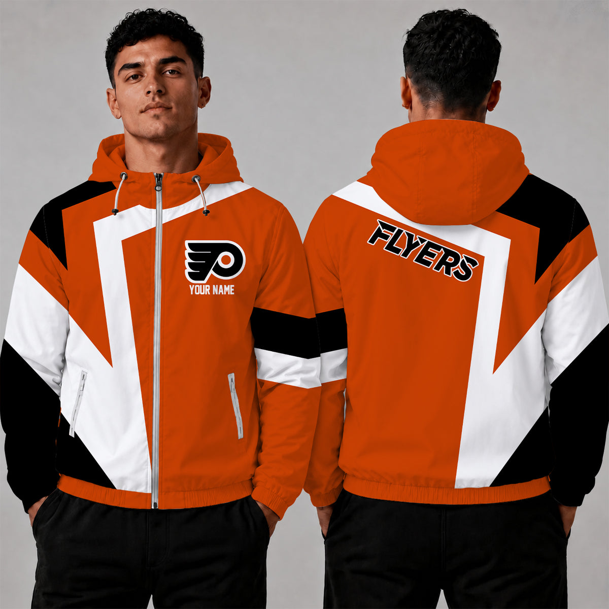 [SUPER SALE] NEW CUSTOMIZED NHL27 PPF PHILADELPHIA FLYERS WINDBREAKER JACKET