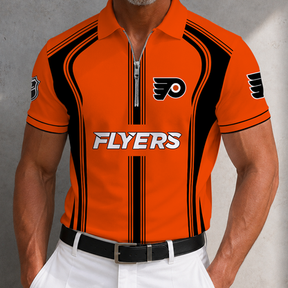 [SUPER SALE] NEW CUSTOMIZED NHL27 PPF PHILADELPHIA FLYERS POLO SHIRT