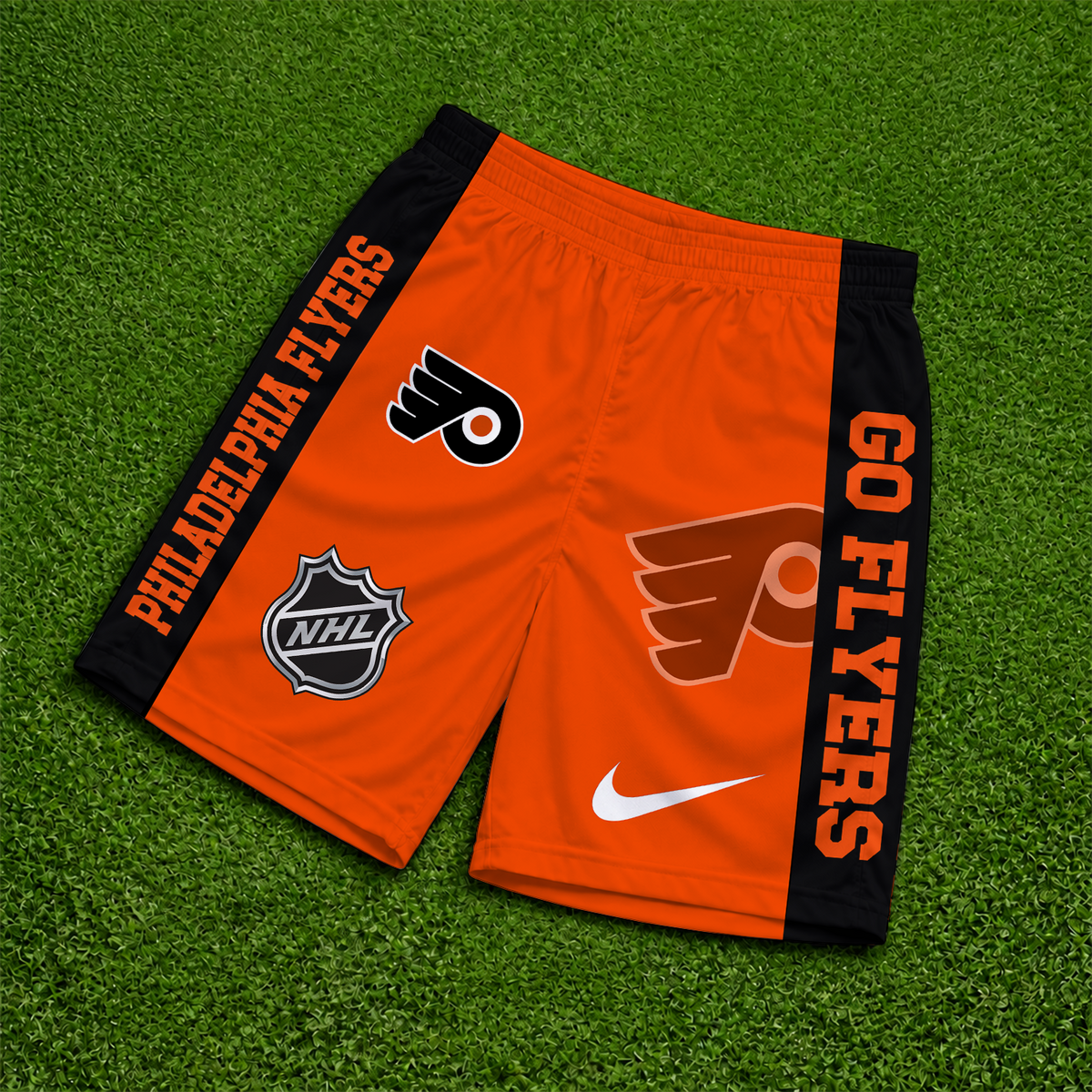 [SUPER SALE] NEW CUSTOMIZED NHL27 PPF PHILADELPHIA FLYERS SHORT PANTS