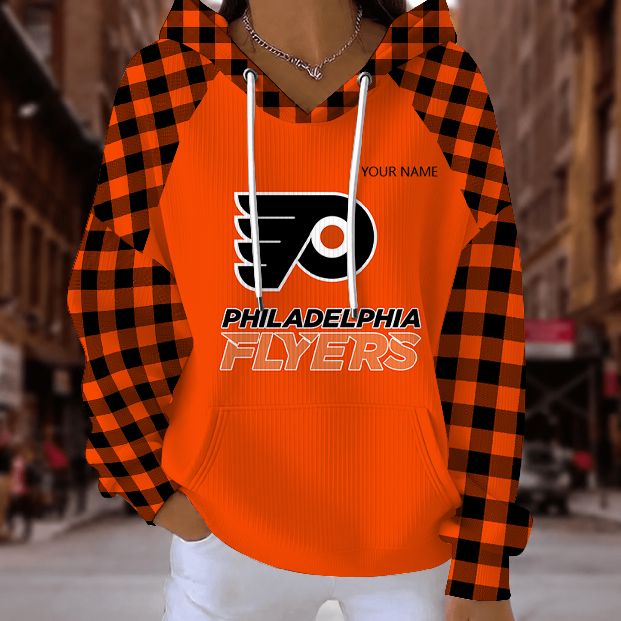 [SUPER SALE] NEW CUSTOMIZED NHL27 PPF PHILADELPHIA FLYERS RIBBED HOODIE & SWEATSHIRT