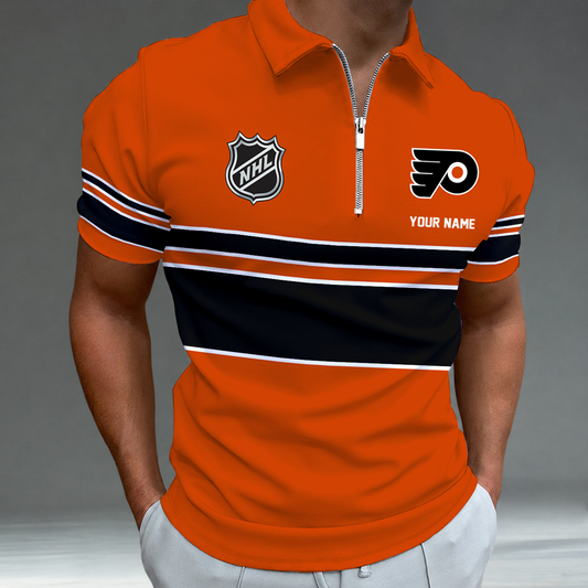 [SUPER SALE] NEW CUSTOMIZED NHL27 PPF PHILADELPHIA FLYERS POLO SHIRT