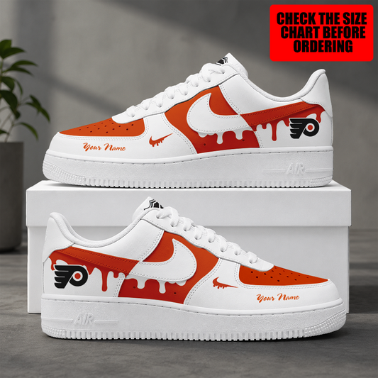 [SUPER SALE] NEW CUSTOMIZED NHL27 PPF PHILADELPHIA FLYERS AF1 SHOES