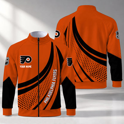 [SUPER SALE] NEW CUSTOMIZED NHL27 PPF PHILADELPHIA FLYERS STAND COLLAR JACKET