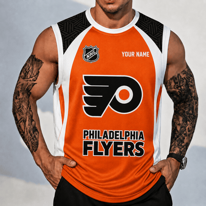 [SUPER SALE] NEW CUSTOMIZED NHL27 PPF PHILADELPHIA FLYERS TANK TOP & GYM SHIRT