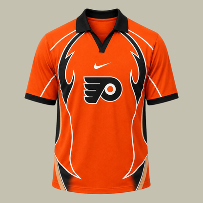 [SUPER SALE] NEW CUSTOMIZED NHL27 PPF PHILADELPHIA FLYERS POLO SHIRT