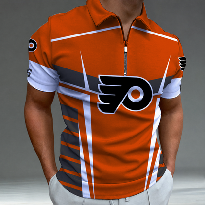 [SUPER SALE] NEW CUSTOMIZED NHL27 PPF PHILADELPHIA FLYERS POLO SHIRT
