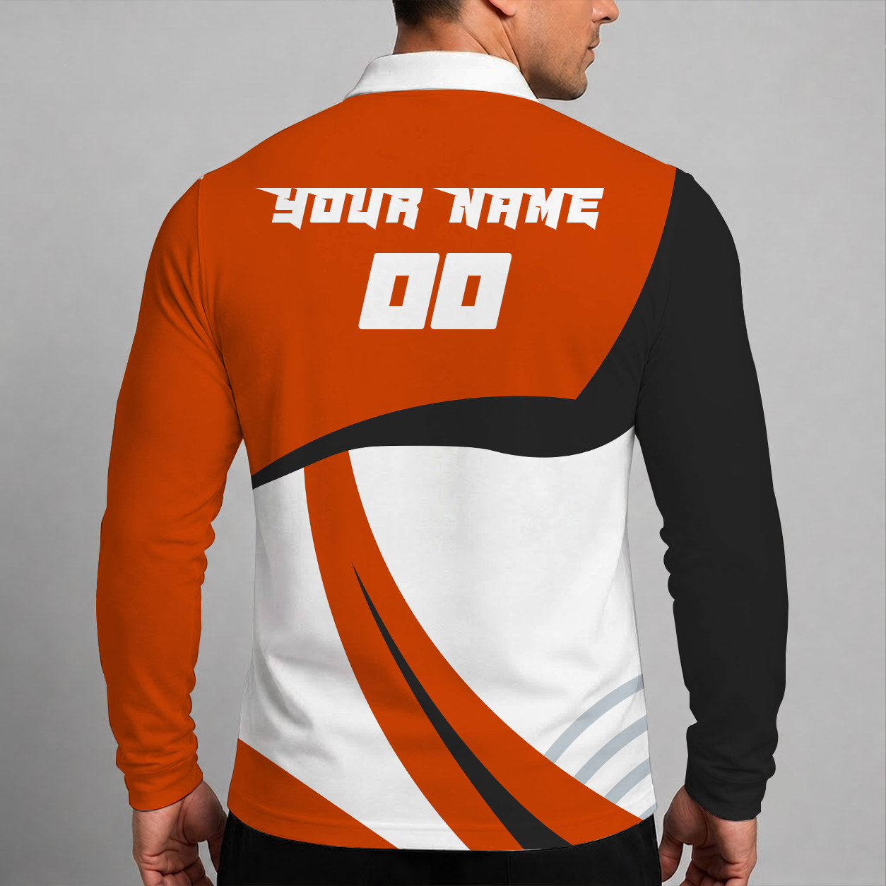 [SUPER SALE] NEW CUSTOMIZED NHL27 PPF PHILADELPHIA FLYERS MEN LONG SLEEVE POLO