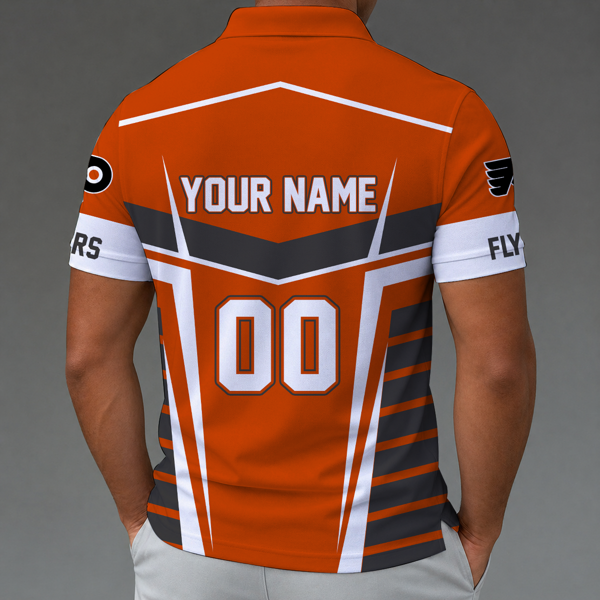 [SUPER SALE] NEW CUSTOMIZED NHL27 PPF PHILADELPHIA FLYERS POLO SHIRT