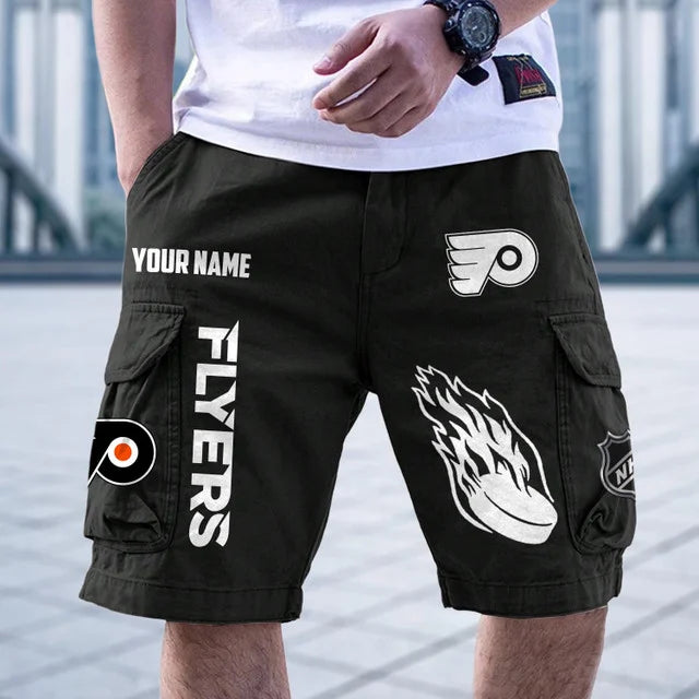 [SUPER SALE] NEW CUSTOMIZED NHL27 BFS PHILADELPHIA FLYERS CARGO SHORTS
