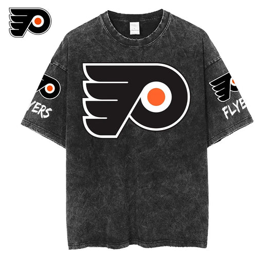 [SUPER SALE] NEW CUSTOMIZED NHL27 PPF PHILADELPHIA FLYERS MULTICOLOR WASHED TEE