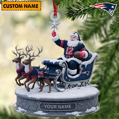 [SPECIAL OFFER] NEW CUSTOMIZED NFL27 NEP NEW ENGLAND PATRIOTS CHRISTMAS ACRYLIC ORNAMENT