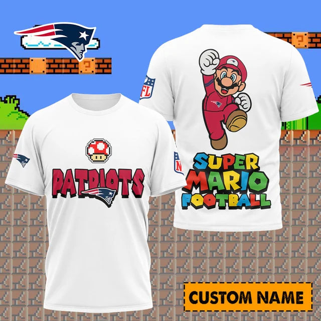 [SPECIAL OFFER] NEW CUSTOMIZED NFL27 NEP NEW ENGLAND PATRIOTS SUPER MARIO T-SHIRT, HOODIE, ZIP HOODIE