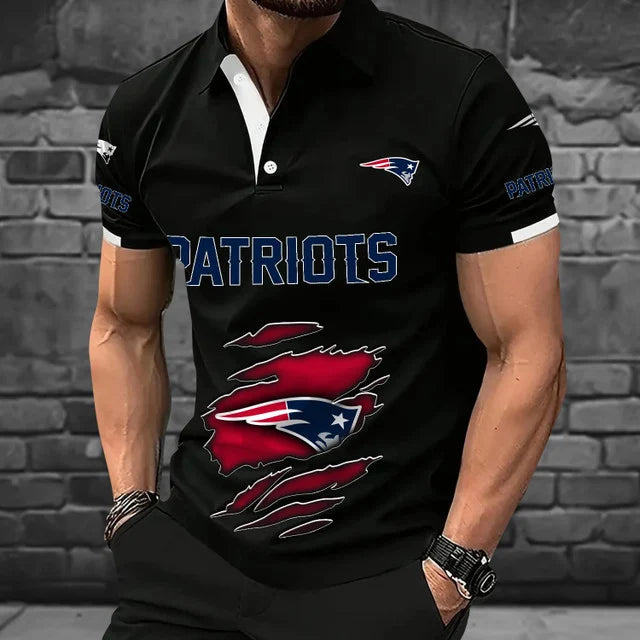 [SPECIAL OFFER] NEW CUSTOMIZED NFL27 NEP NEW ENGLAND PATRIOTS POLO SHIRT