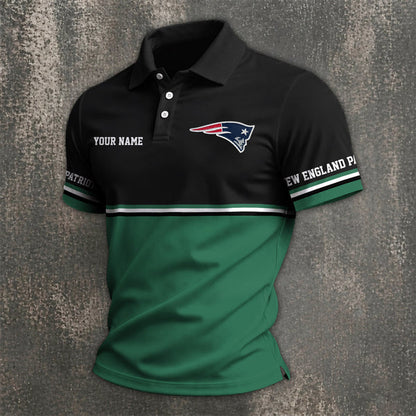 [SPECIAL OFFER] NEW CUSTOMIZED NFL27 NEP NEW ENGLAND PATRIOTS POLO SHIRT