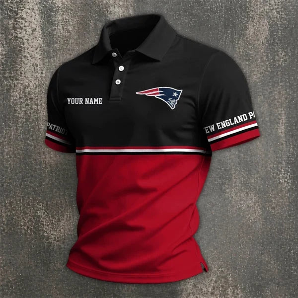 [SPECIAL OFFER] NEW CUSTOMIZED NFL27 NEP NEW ENGLAND PATRIOTS POLO SHIRT