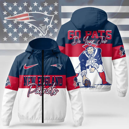 [SPECIAL OFFER] NEW CUSTOMIZED NFL27 NEP NEW ENGLAND PATRIOTS WINDBREAKER JACKET
