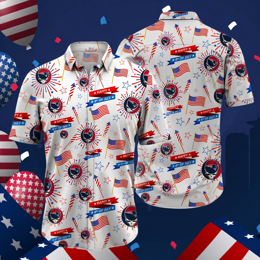 [SPECIAL OFFER] NEW CUSTOMIZED NFL27 NEP NEW ENGLAND PATRIOTS PATRIOTIC 250 USA HAWAIIAN SHIRT