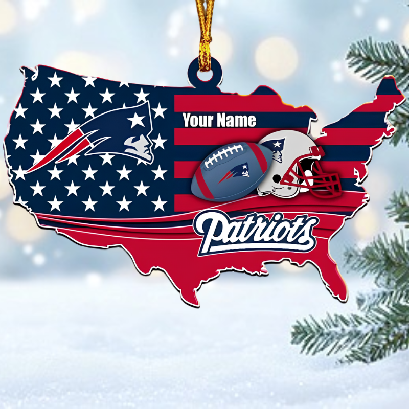 [SPECIAL OFFER] NEW CUSTOMIZED NFL27 NEP NEW ENGLAND PATRIOTS CHRISTMAS ACRYLIC ORNAMENT
