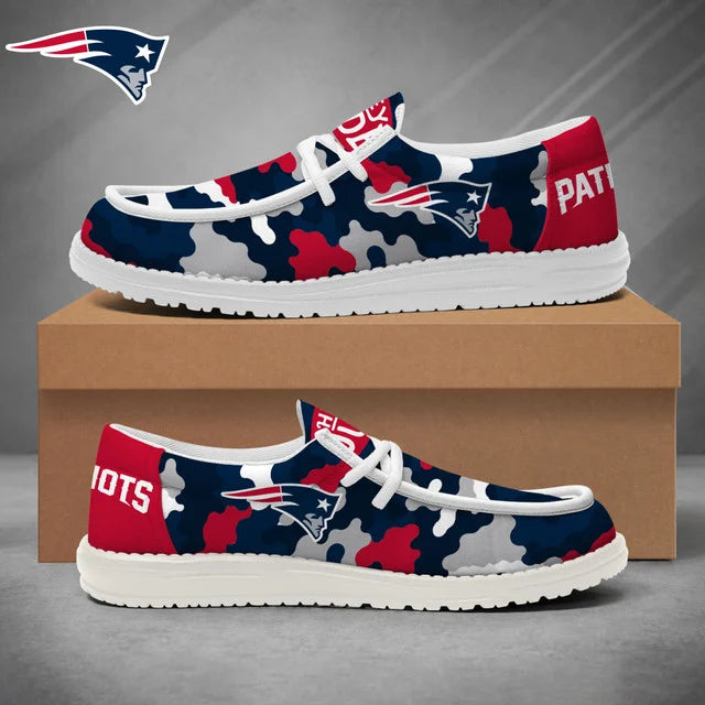 [SPECIAL OFFER] NEW CUSTOMIZED NFL27 NEP NEW ENGLAND PATRIOTS LOAFER SHOES