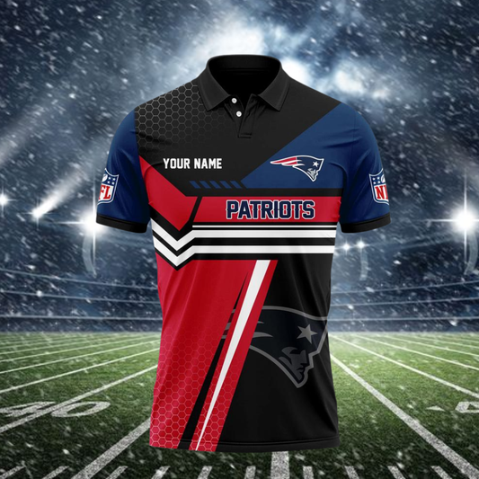 [SPECIAL OFFER] NEW CUSTOMIZED NFL27 NEP NEW ENGLAND PATRIOTS POLO SHIRT