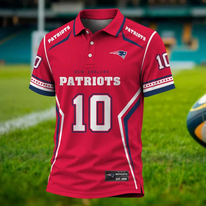 [SPECIAL OFFER] NEW CUSTOMIZED NFL27 NEP NEW ENGLAND PATRIOTS POLO SHIRT