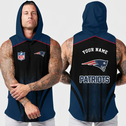 [SPECIAL OFFER] NEW CUSTOMIZED NFL27 NEP NEW ENGLAND PATRIOTS HOODED TANK TOP