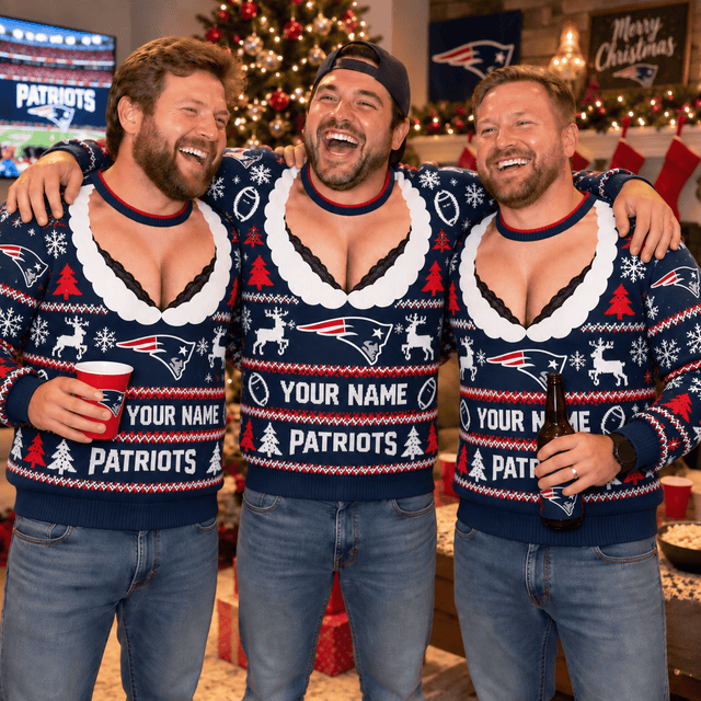 [SPECIAL OFFER] NEW CUSTOMIZED NFL27 NEP NEW ENGLAND PATRIOTS FUNNY CHRISTMAS UNISEX SWEATSHIRT