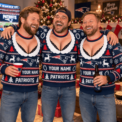 [SPECIAL OFFER] NEW CUSTOMIZED NFL27 NEP NEW ENGLAND PATRIOTS FUNNY CHRISTMAS UNISEX SWEATSHIRT