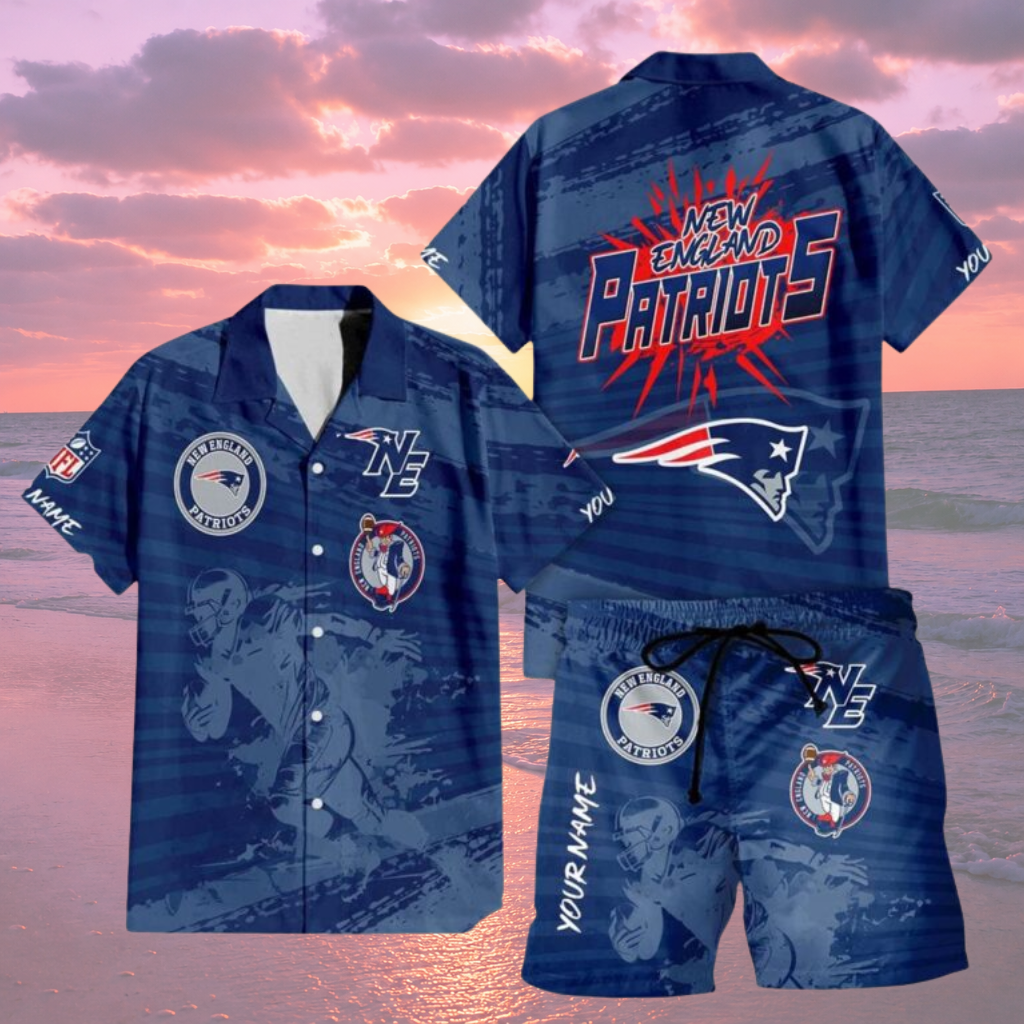 [SPECIAL OFFER] NEW CUSTOMIZED NFL27 NEP NEW ENGLAND PATRIOTS UNISEX HAWAIIAN SHIRT & SHORTS SET