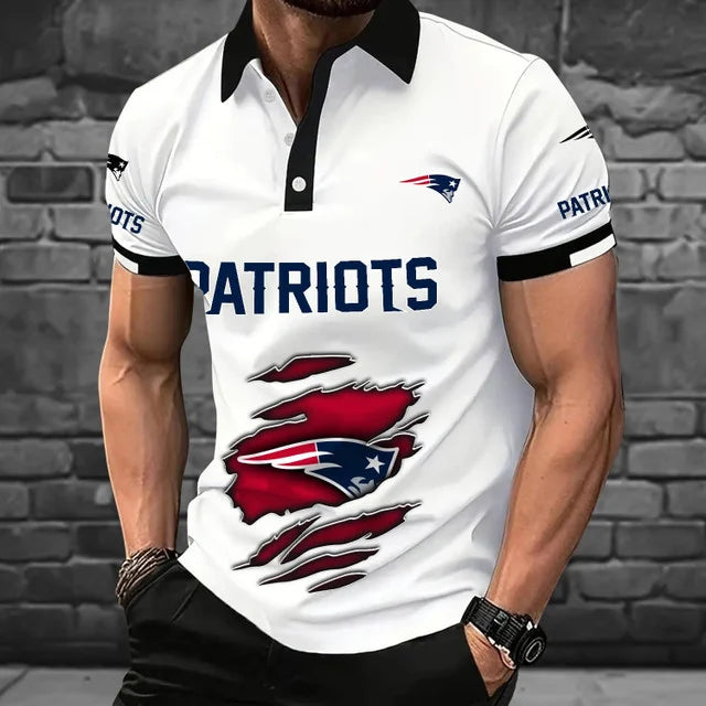 [SPECIAL OFFER] NEW CUSTOMIZED NFL27 NEP NEW ENGLAND PATRIOTS POLO SHIRT